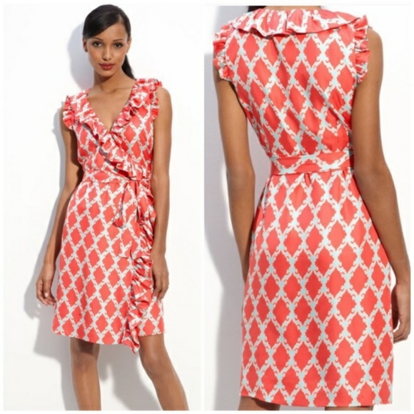 Kate Spade New York Aubrey Wrap Dress Coral